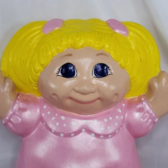 Cabbage Patch Kids Ceramic Figure hand painted Pink Blonde Girl 7.5 inches Tall - Picture 2 of 12